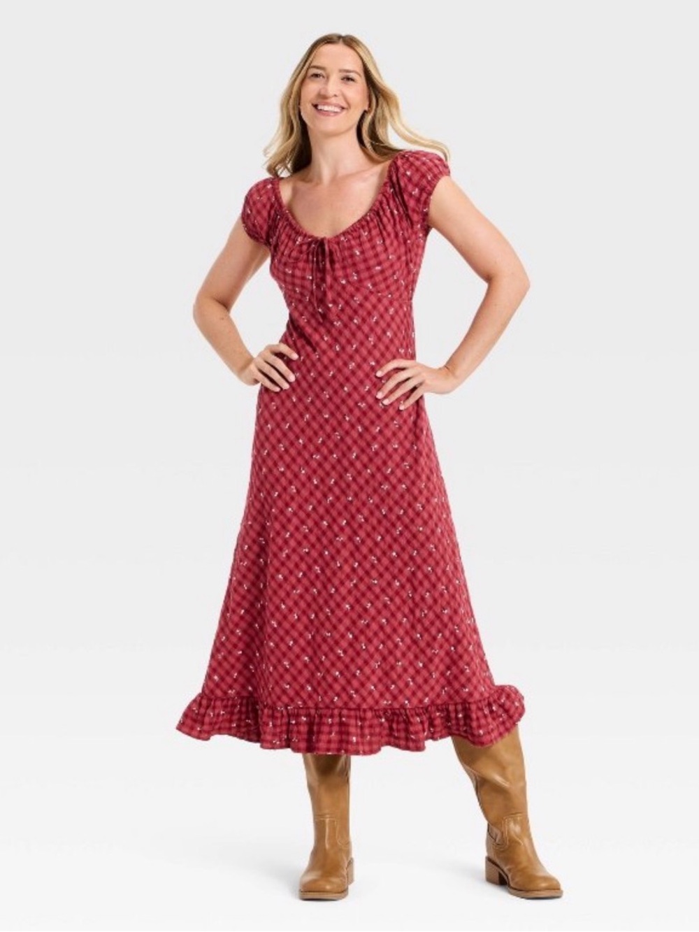 NWT Universal Thread Women's Puff Short Sleeve Maxi Sundress